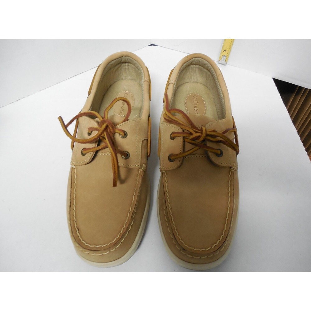 G.H. Bass Co Womens Bass Sailer Tan Suede Boat Shoes Size 8-1/2 M Tan Beige NIB